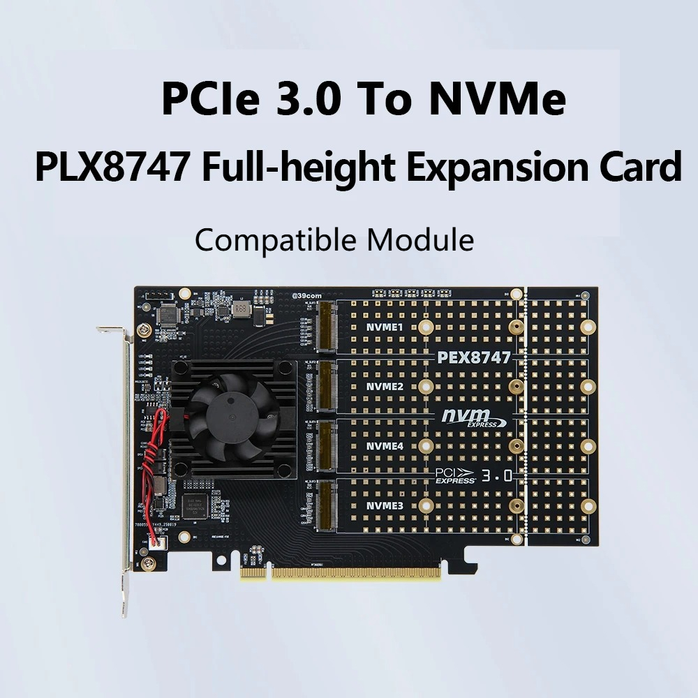 Placa de expansão PCIe 3.0 X8  - Quad M.2 Nvme Pcie Bifurcation Card avaliação e preço